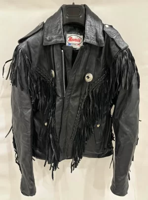 Chiodo vintage americano con frange donna