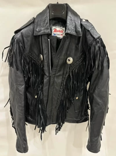 Chiodo vintage americano con frange donna